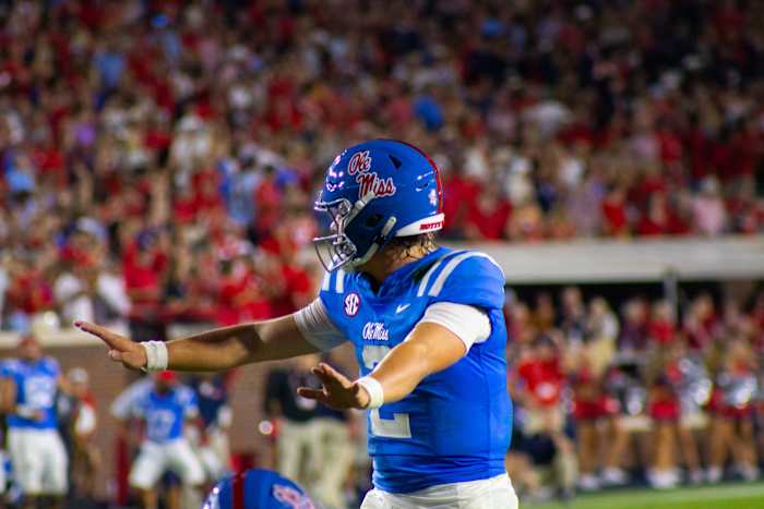 Ole Miss quarterback Jaxson Dart versus the LSU Tigers (2023)